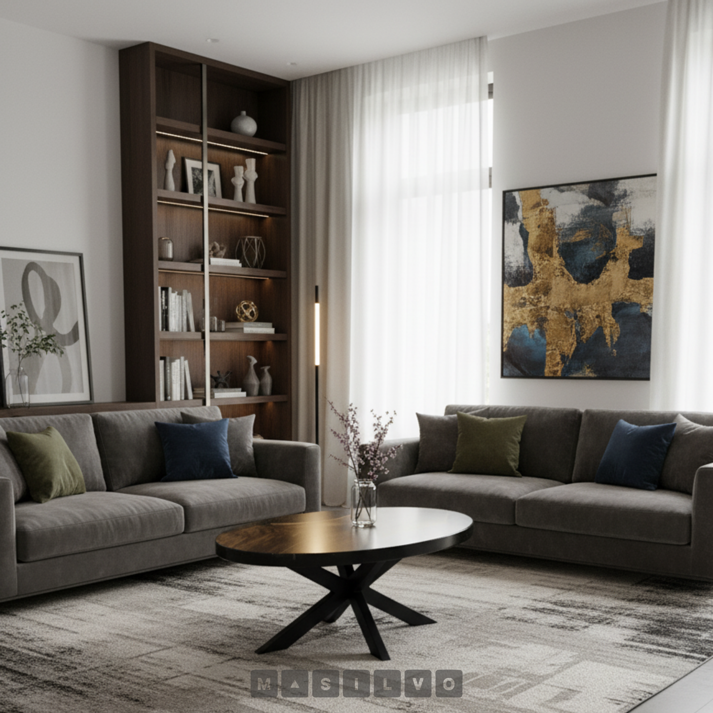 Oval Coffee Table – Solid Walnut Wood & Premium Epoxy Resin