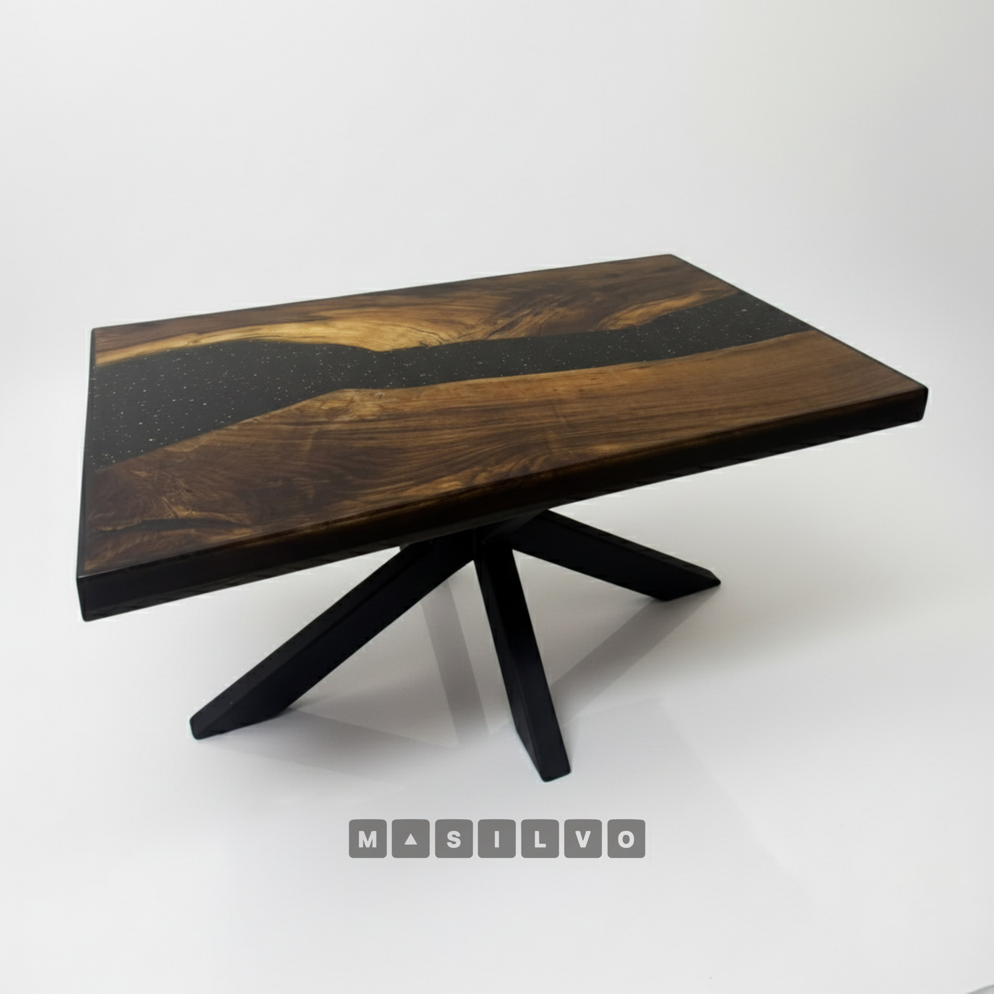 Square Coffee Table – Solid Walnut Wood & Premium Epoxy Resin